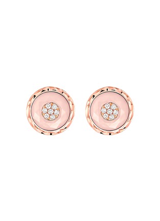 KORLOFF | Saint-Petersbourg Rose Gold Diamond Pink Opal Stud Earrings