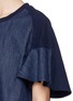 Detail View - Click To Enlarge - SEE BY CHLOÉ - Denim panel cotton jersey back top