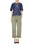 Figure View - Click To Enlarge - SEE BY CHLOÉ - Denim panel cotton jersey back top