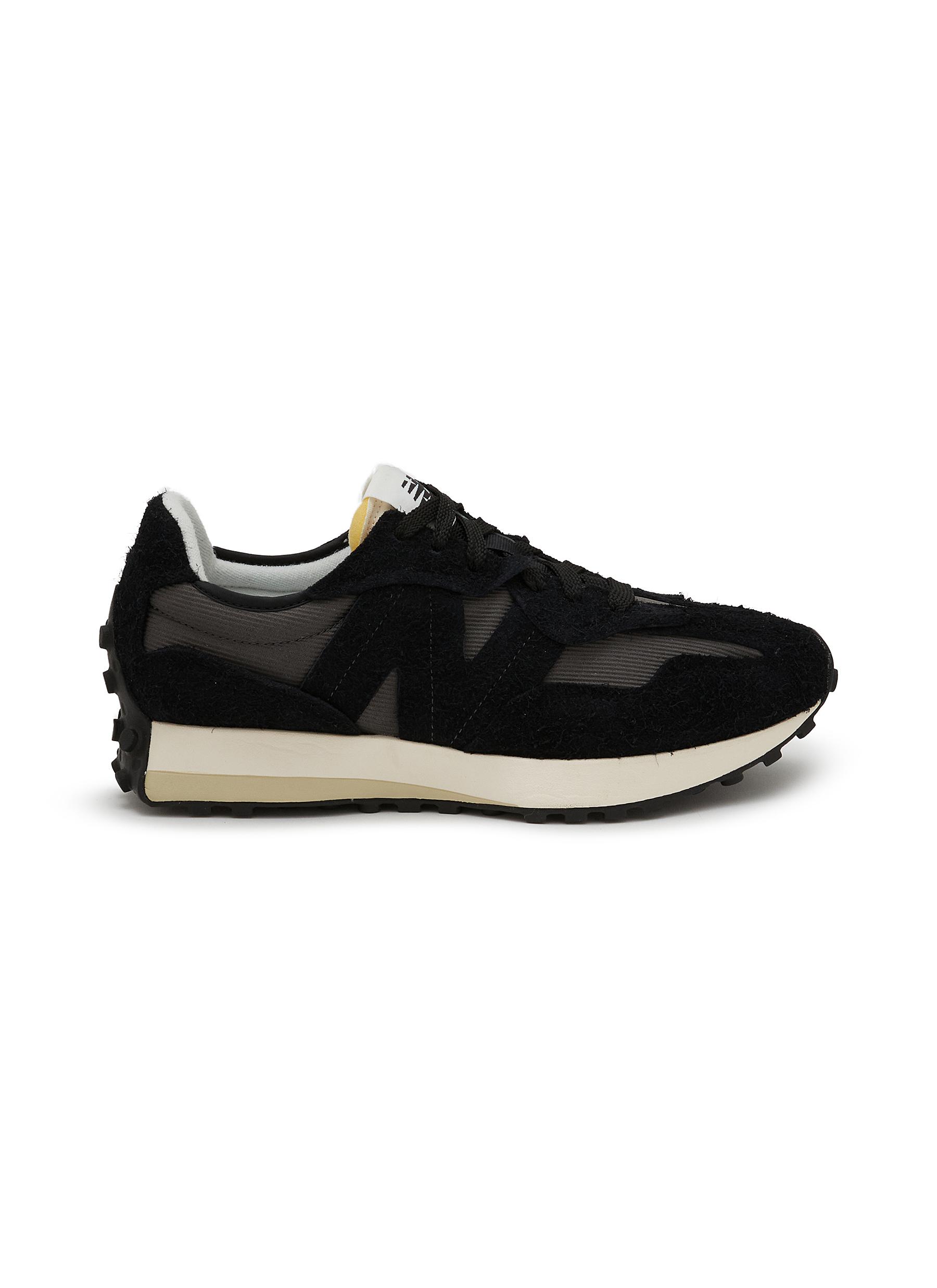 New balance 327 hot sale suede trainers black