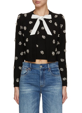 Main View - Click To Enlarge - ALICE & OLIVIA - Trina Embellished Cropped Cardigan