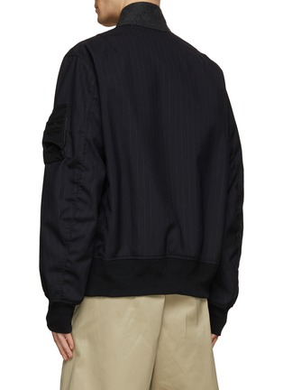 Back View - Click To Enlarge - SACAI - Pinstripe Stand Collar Bomber Jacket