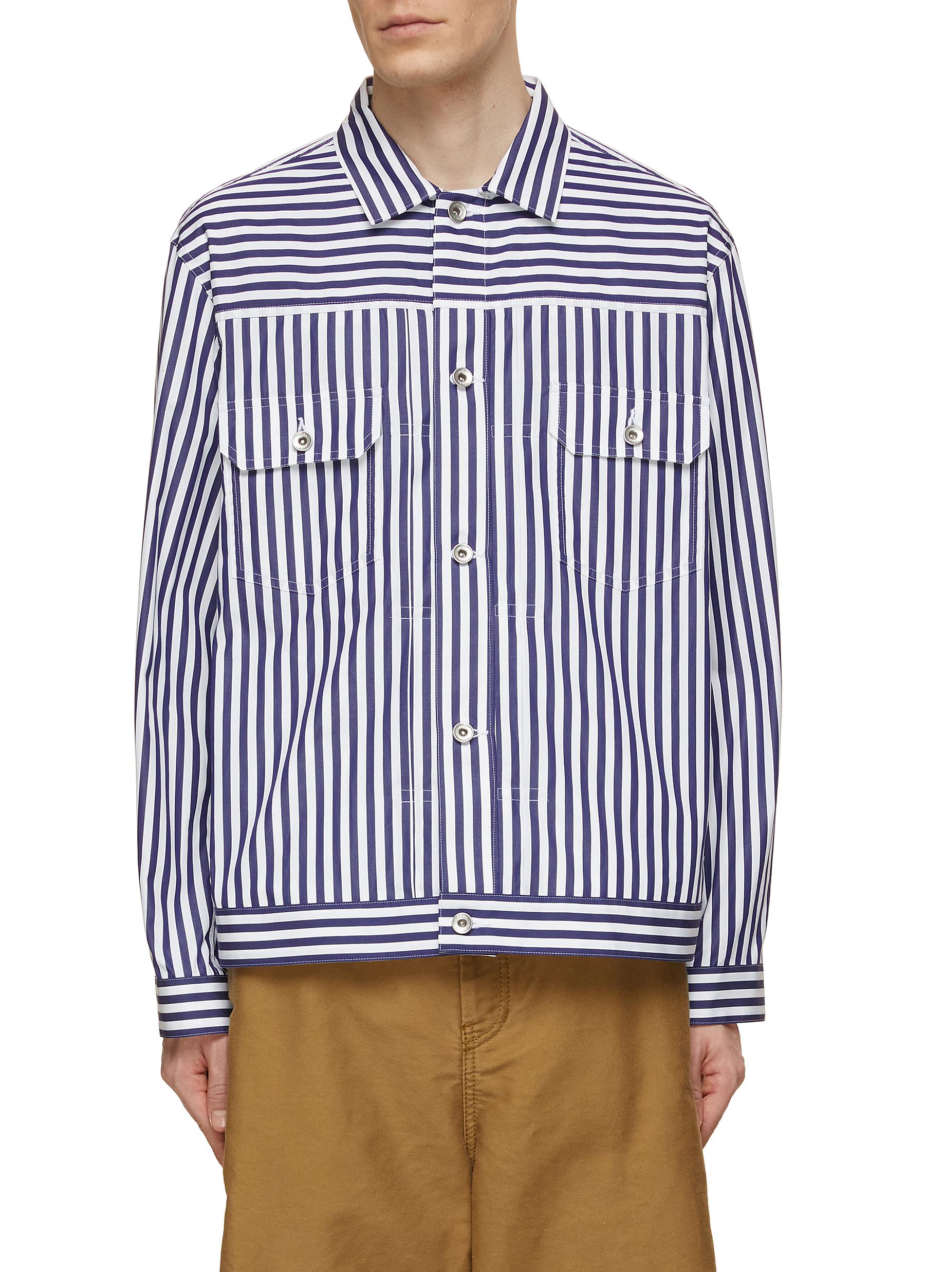 SACAI | x Thomas Mason Striped Poplin Shirt Jacket | Men | Lane 