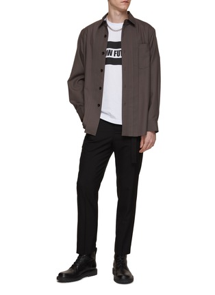 Figure View - Click To Enlarge - SACAI - Belted Wool Suiting Pants
