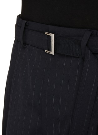  - SACAI - Chalk Stripe Pleated Back Belted Shorts