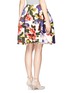 Back View - Click To Enlarge - MS MIN - Floral print wool-cashmere skirt