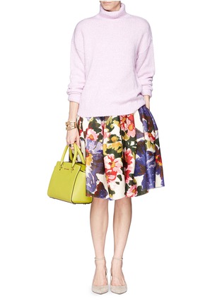 Figure View - Click To Enlarge - MS MIN - Floral print wool-cashmere skirt