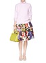 Figure View - Click To Enlarge - MS MIN - Floral print wool-cashmere skirt