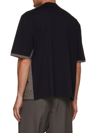 Back View - Click To Enlarge - SACAI - Double Sleeve Contrasting Insert Crewneck T-Shirt