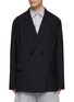Main View - Click To Enlarge - SACAI - Double Breasted Pleated Stripe Blazer