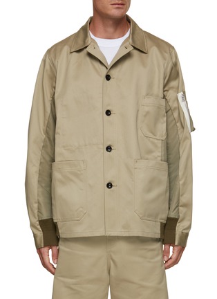Main View - Click To Enlarge - SACAI - Contrasting Insert Button Up Jacket
