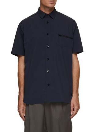 Main View - Click To Enlarge - SACAI - Zippered Sides Taffeta Shirt