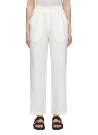 Main View - Click To Enlarge - ELECTRIC & ROSE - Weekend Elasticated Waist Linen Pants
