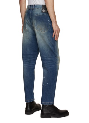 Back View - Click To Enlarge - DENHAM - Fatigue Paint Splatter Tapered Straight Leg Jeans