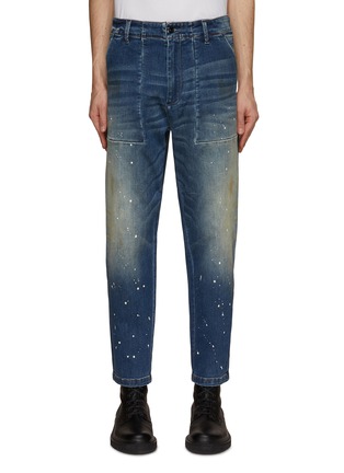 Main View - Click To Enlarge - DENHAM - Fatigue Paint Splatter Tapered Straight Leg Jeans