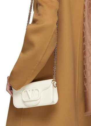 Front View - Click To Enlarge - VALENTINO GARAVANI - Small Locò Calfskin Shoulder Bag