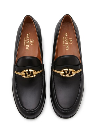 Detail View - Click To Enlarge - VALENTINO GARAVANI - VLogo Leather Loafers