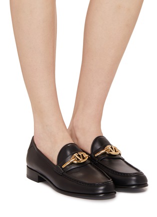 Figure View - Click To Enlarge - VALENTINO GARAVANI - VLogo Leather Loafers