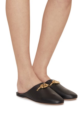 Figure View - Click To Enlarge - VALENTINO GARAVANI - VLogo Sabot Leather Flats