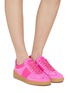 Figure View - Click To Enlarge - VALENTINO GARAVANI - Upvillage Leather Low Top Sneakers