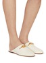 Figure View - Click To Enlarge - VALENTINO GARAVANI - VLogo Sabot Leather Flats