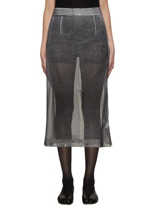 Main View - Click To Enlarge - MAISON MARGIELA - Trompe L'oeil Silk Mesh Skirt