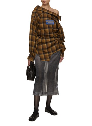 Figure View - Click To Enlarge - MAISON MARGIELA - x Pendleton Plaid Flannel Bodysuit Shirt
