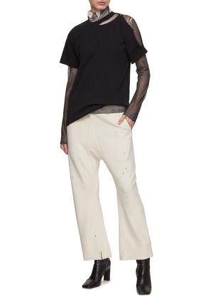 Figure View - Click To Enlarge - MAISON MARGIELA - Splattered Low Crotch Jersey Jogger Pants