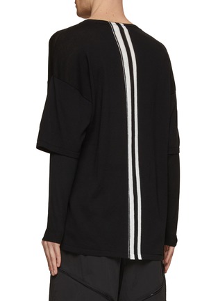Back View - Click To Enlarge - MORDECAI - Back Stripe Double Layered Sweater