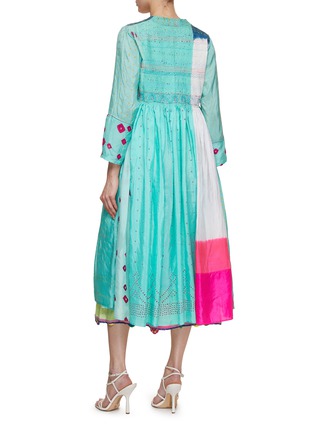 Back View - Click To Enlarge - INJIRI - Layered Pattern Long Silk Dress
