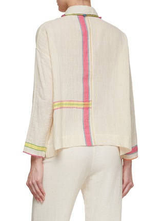 Back View - Click To Enlarge - INJIRI - Contrast Trim Cotton Shirt