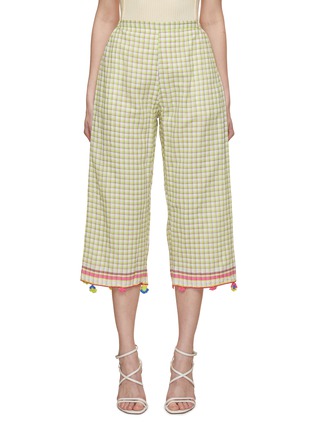 Main View - Click To Enlarge - INJIRI - Chequered Cotton Pajama Pants