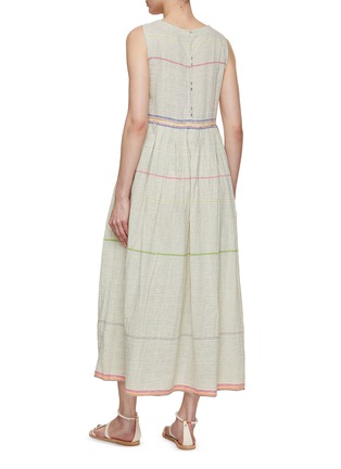 Back View - Click To Enlarge - INJIRI - Rainbow Stripe Cotton Dress
