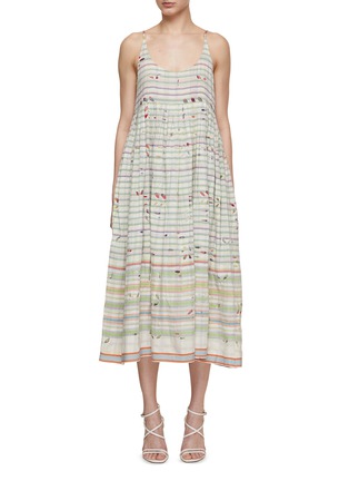 Main View - Click To Enlarge - INJIRI - Striped Cotton Slip Dress