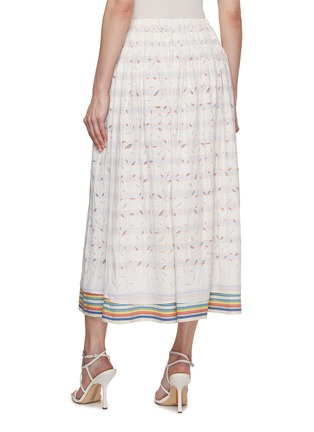 Back View - Click To Enlarge - INJIRI - Rainbow Striped Hem Cotton Skirt