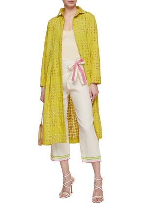 Figure View - Click To Enlarge - INJIRI - Chequered Cotton Coat