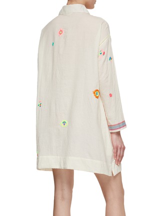 Back View - Click To Enlarge - INJIRI - Bird Pattern Cotton Shirt Dress
