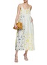 Figure View - Click To Enlarge - INJIRI - Square Box Pattern Cotton Silk Slip Dress