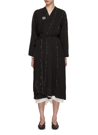 Main View - Click To Enlarge - CONSIDERED OBJECTS - Hand Stitched Wrap Coat Dress