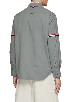 Back View - Click To Enlarge - THOM BROWNE  - Tricoloured Armband Nylon Shirt Jacket