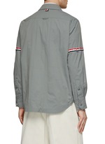 THOM BROWNE | Tricoloured Armband Nylon Shirt Jacket | GREY
