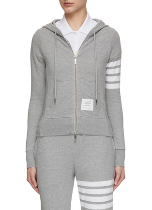Main View - Click To Enlarge - THOM BROWNE  - 4 Bar Hooded Cotton Jacket