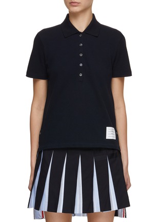 Main View - Click To Enlarge - THOM BROWNE  - Logo Patch Cotton Polo Shirt