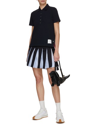 Figure View - Click To Enlarge - THOM BROWNE  - Logo Patch Cotton Polo Shirt