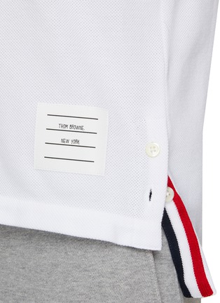  - THOM BROWNE  - Logo Patch Cotton Polo Shirt