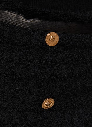 - VERSACE - Heritage Tweed Gold-Tone Button Mini Skirt