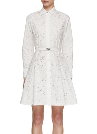 Main View - Click To Enlarge - VERSACE - Baroque Embroidered Belted Dress
