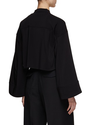 Back View - Click To Enlarge - CO - Cropped Mandarin Collar Shirt