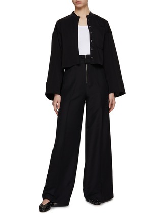 Figure View - Click To Enlarge - CO - Wool Blend Wide Leg Pants