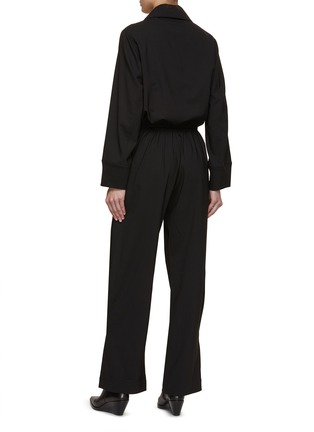 Back View - Click To Enlarge - CO - Flap Collar Zip Up Jumpsuit